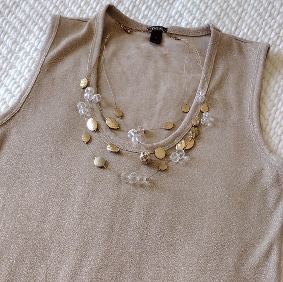 J. CREW Women's Metallic Gold Sleeveless Top. - Picture 2 of 7